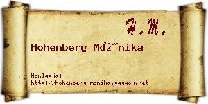 Hohenberg Mónika névjegykártya